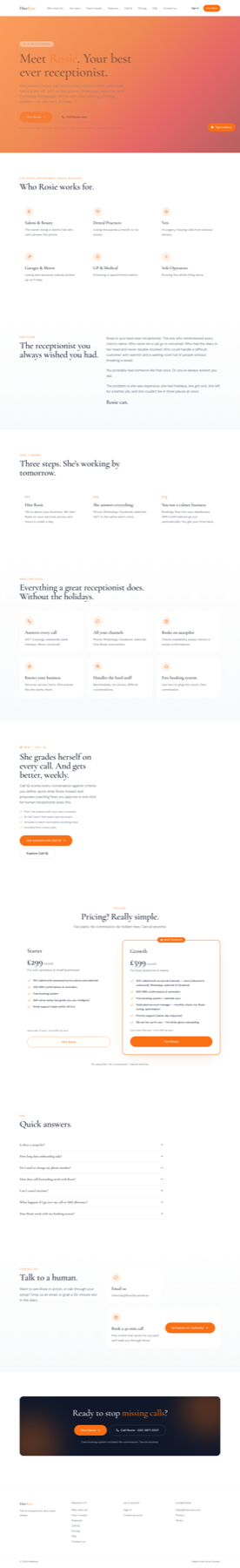 Hire Rosie website